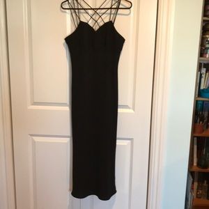 Cocktail Dress with Strappy Top Tea Length